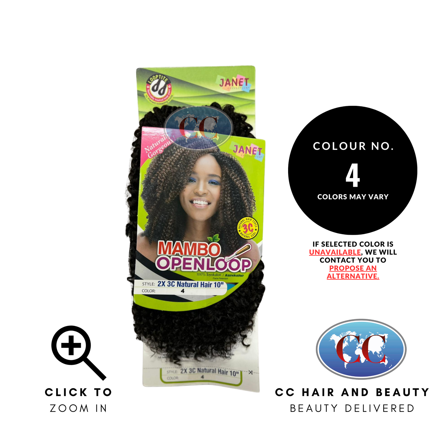 Janet Collection Mambo Openloop 2X 3C Natural Hair 10" - available online | CC Hair & Beauty UK