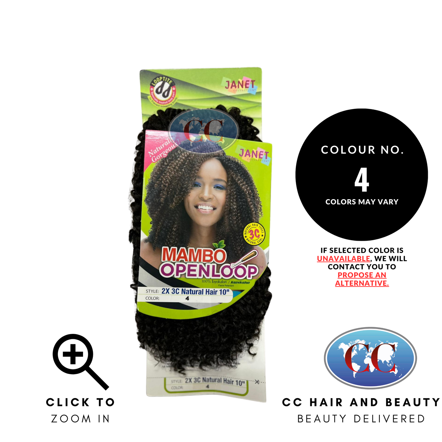 Janet Collection Mambo Openloop 2X 3C Natural Hair 10" - available online | CC Hair & Beauty UK
