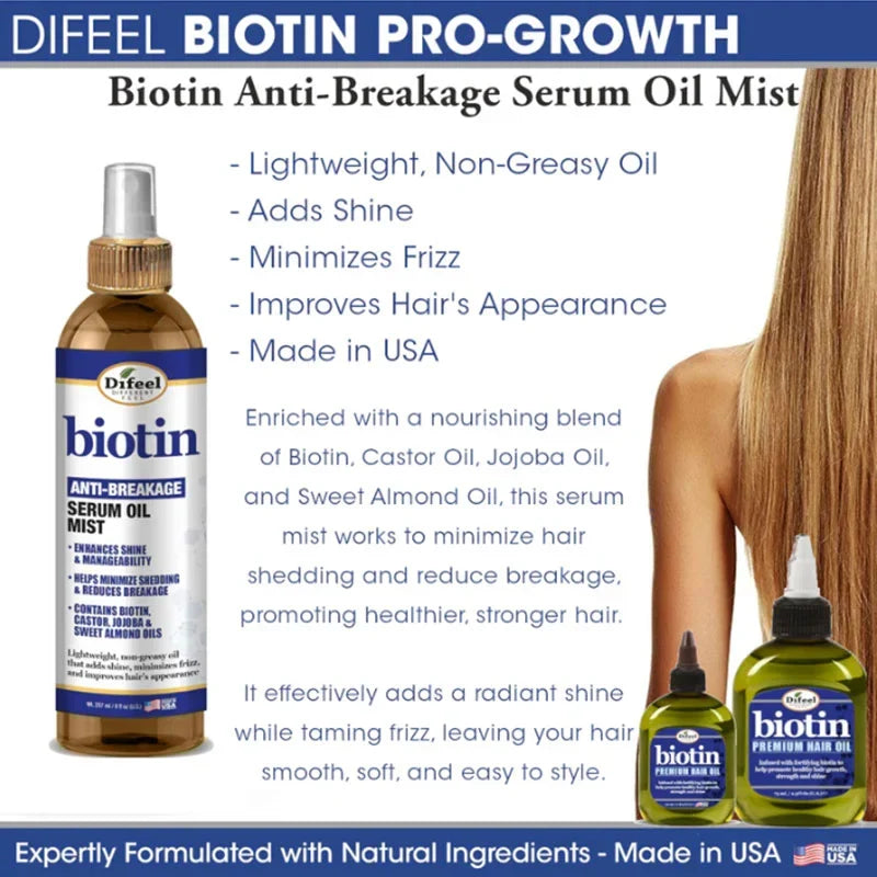 Difeel Biotin Anti Breakage Serum Oil Mist 8oz - product detail | CC Hair & Beauty
