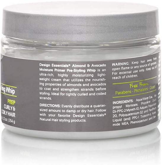 Design Essentials Natural Almond & Avocado Moisture Primer Pre - Styling Whip, 12oz - available online | CC Hair & Beauty UK