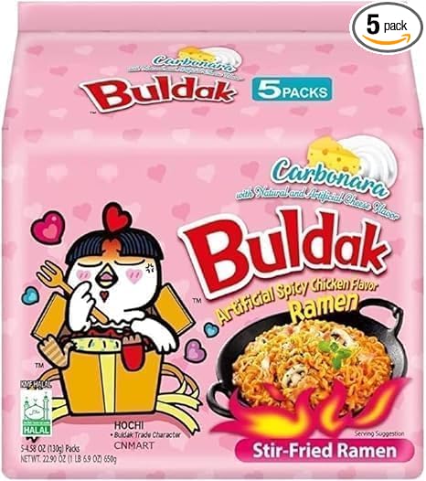 Buldak Carbonara Hot Chicken Flavour Ramen Noodles Pack of 5