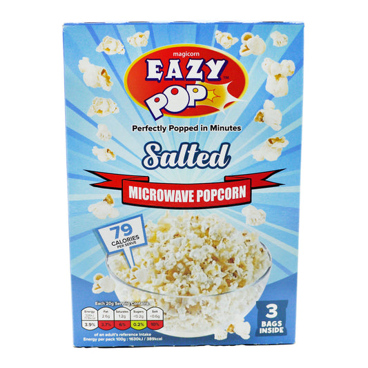 Eazypop Microwave Popcorn Salted 3pk 3x85g