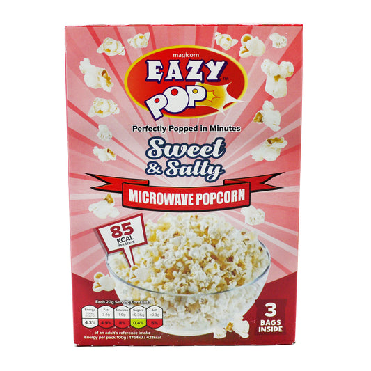 Eazypop Microwave Popcorn Sweet & salty 3pk 3x85g