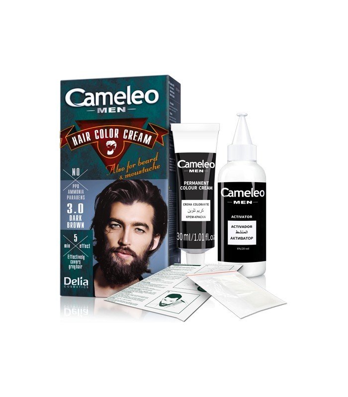 Cameleo Men Permanent Hair Color Cream, Ammonia Free, Effectively Covers Grey Hair - view 2