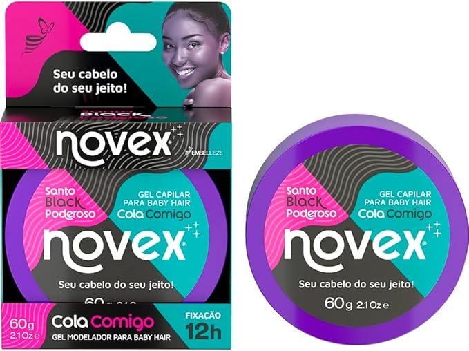 Novex Gel Modelador Cola Comigo Novex Santo Black Poderoso 2.1oz | CC Hair & Beauty Leeds