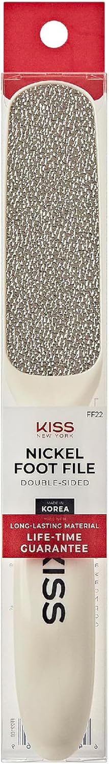 Kiss New York Nickel Foot File, Double-Sided - available online | CC Hair & Beauty UK