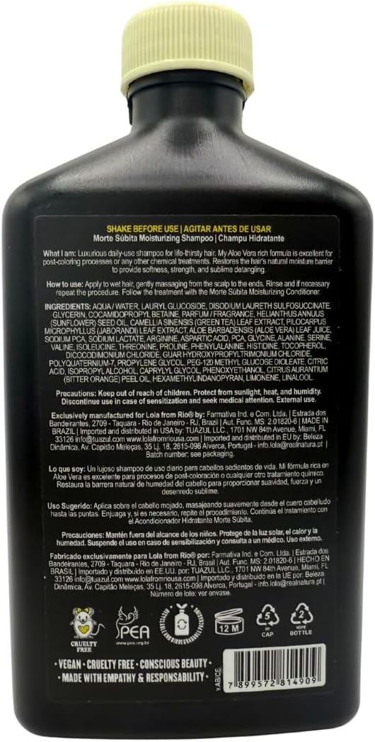 Lola From Rio Morte Subita  Moisturizing Shampoo 250ml | CC Hair & Beauty UK