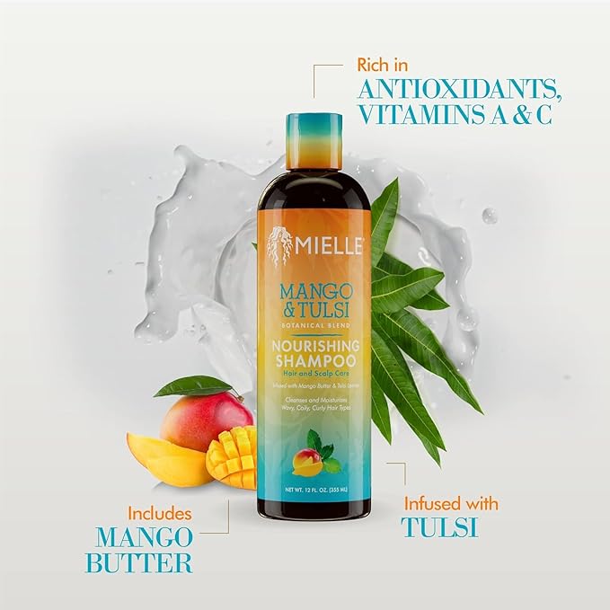 Mielle Organics Mango & Tulsi Nourishing Hair Shampoo 12oz | CC Hair & Beauty UK