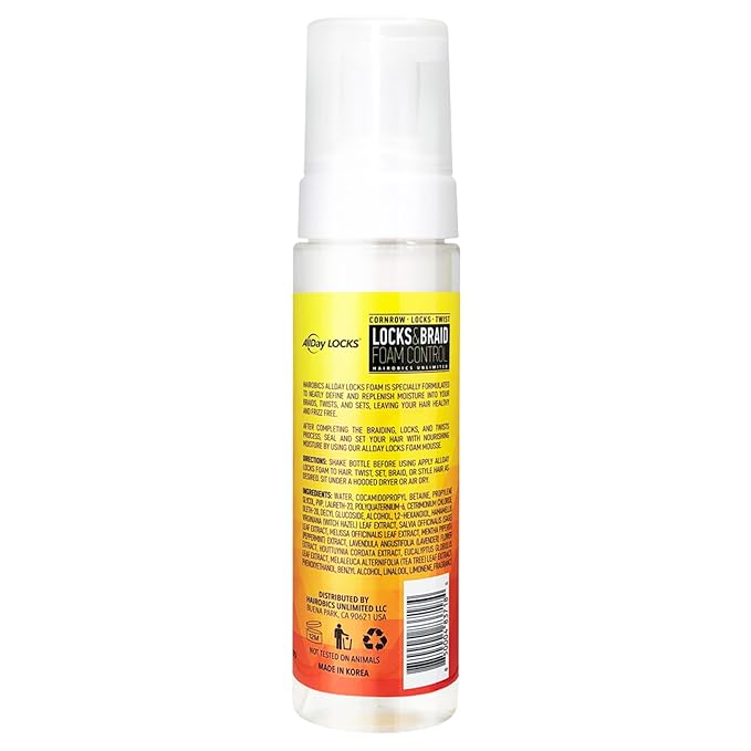 AllDay Locks Braid Foam Long Lasting Mousse for Style & Shine 8oz - product detail | CC Hair & Beauty