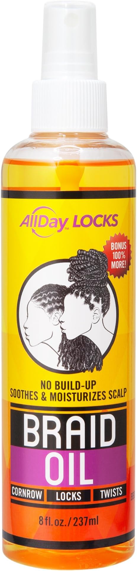 AllDay Locks Braid Oil Soothes, Moisturizes Dry & Itchy Scalp 8 oz - product detail | CC Hair & Beauty