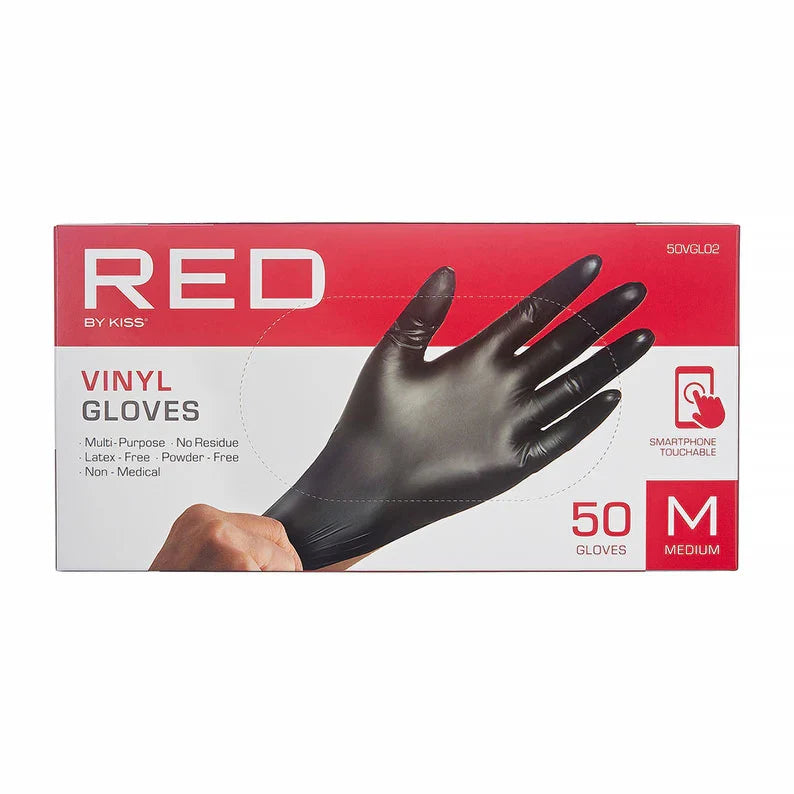 RED By KISS 50VGL02 Vinyl Gloves 50pcs Medium - product detail | CC Hair & Beauty