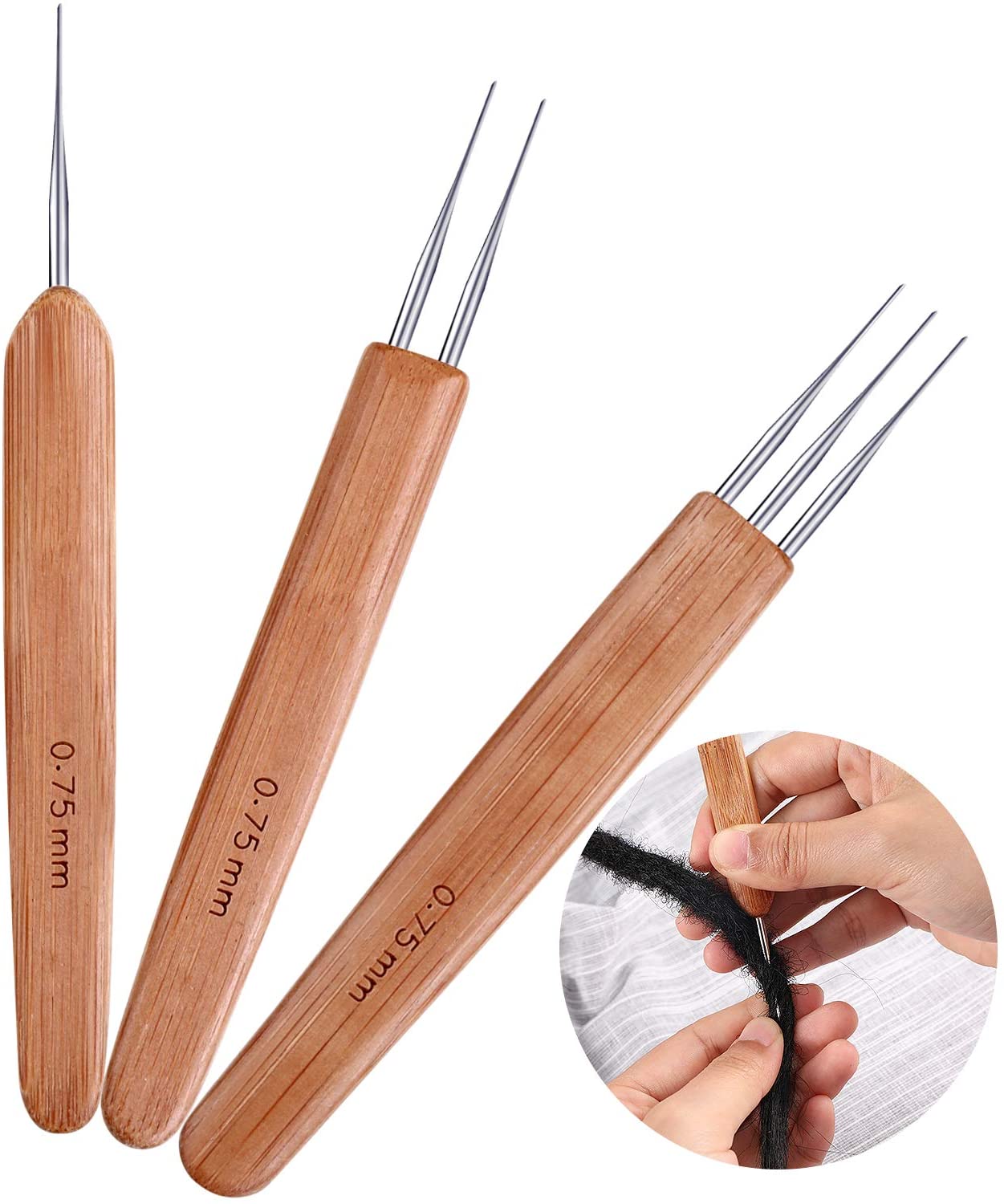 3 PIECES Bamboo Dreadlocks Needle Weaving Crochet #CRN003 - product detail | CC Hair & Beauty