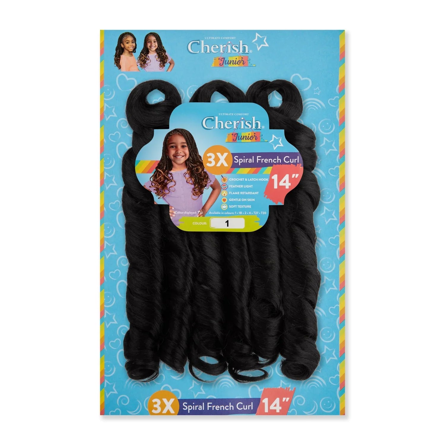 Cherish Junior Kids 3x Spirel French Curl 14"