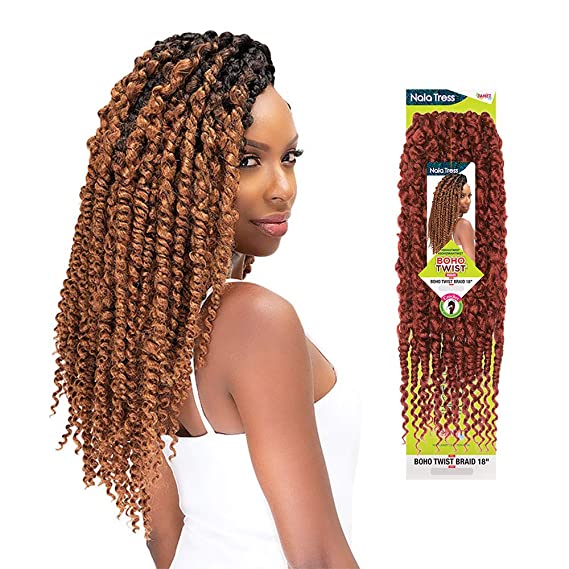 Janet Collection Nala Tress Synthetic Crochet Braids -  Boho Twist Braids 18"