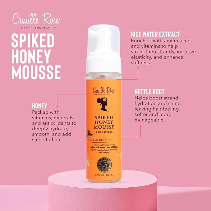 Camille Rose Spiked Honey Mousse, 4-in-1 Hair Styler 8oz | CC Hair & Beauty UK
