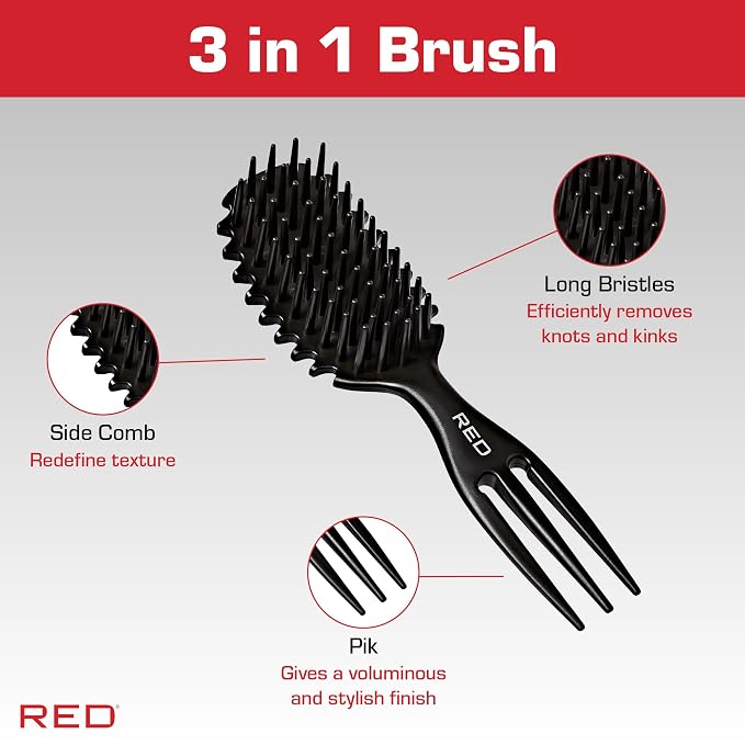 Red Curl & Care Detangling Brush - view 3
