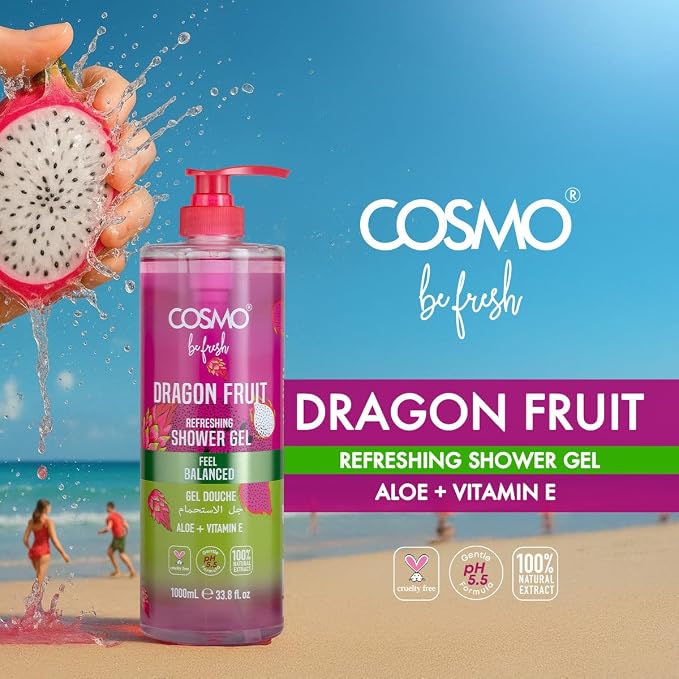 Cosmo Be Fresh Dragon Fruit Shower Gel with Aloe & Vitamin E 1000ml - view 2