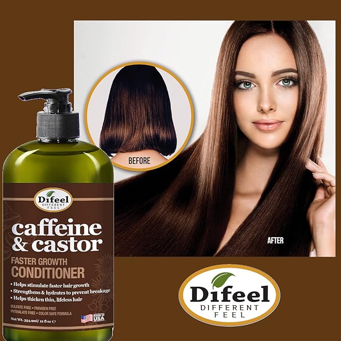 Difeel Caffeine & Castor Faster Growth Conditioner 355ml - view 4