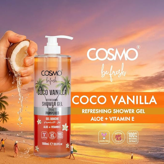 Cosmo Be Fresh Cocoa Vanilla Shower Gel with Aloe & Vitamin E 1000ml - view 2