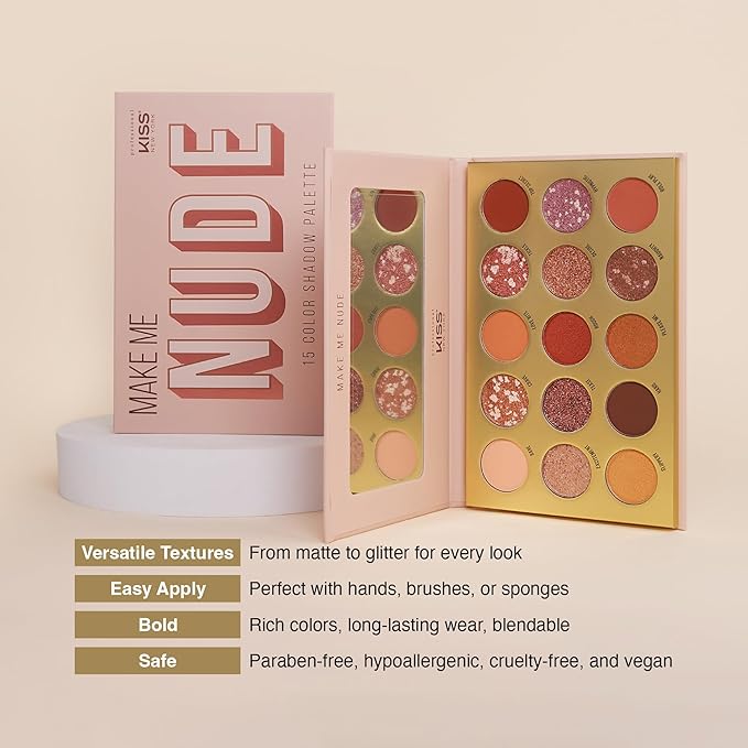KISS NEW YORK Professional Shadow Palette - Make Me Nude - available online | CC Hair & Beauty UK