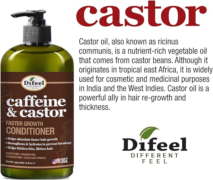 Difeel Caffeine & Castor Faster Growth Conditioner 355ml - view 6