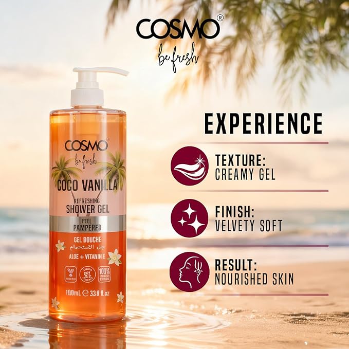 Cosmo Be Fresh Cocoa Vanilla Shower Gel with Aloe & Vitamin E 1000ml - view 4