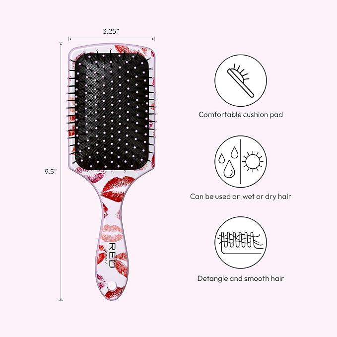 Red by Kiss Designed Brush, Easy Hair Detangling & Styling, Scalp Massage | CC Hair & Beauty UK