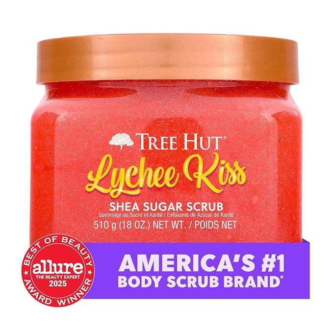 Tree Hut Lychee Shea Sugar Scrub, Exfoliating, Hydrating & Moisturizing Body Scrub 18oz - view 4