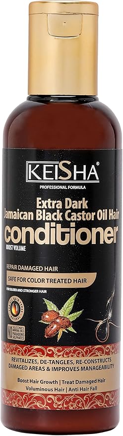 Keisha Extra Dark Jamaican Black Castor Oil Conditioner Sulphate Free Boosts Volume 200ml | CC Hair & Beauty UK