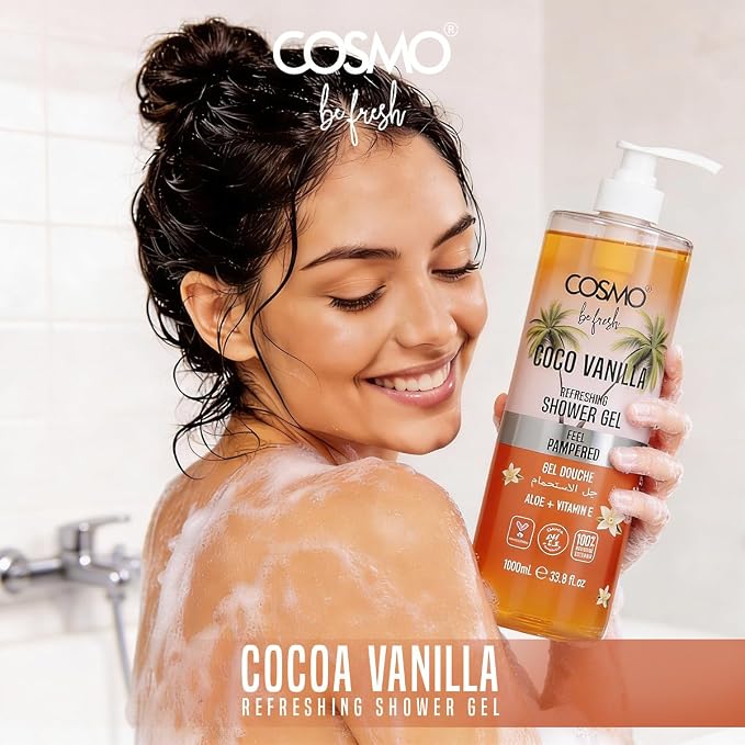 Cosmo Be Fresh Cocoa Vanilla Shower Gel with Aloe & Vitamin E 1000ml - view 3