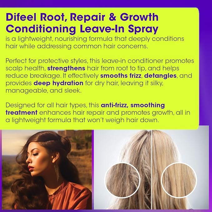 Difeel Root, Repair & Growth Conditioning Leave-in Spray 8 oz. | CC Hair & Beauty UK