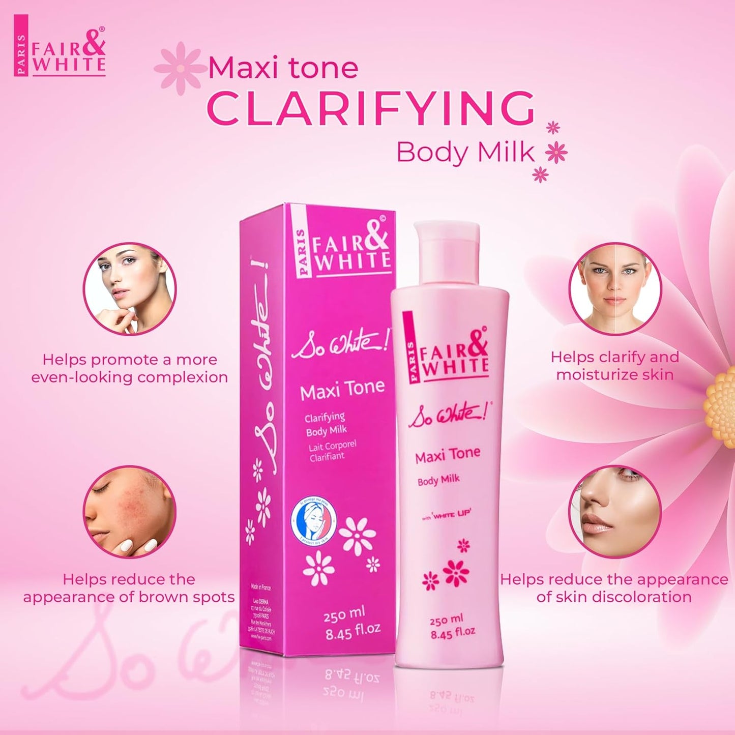 Fair & White So White Maxi Tone Clarifying Body Milk 250ml - view 2