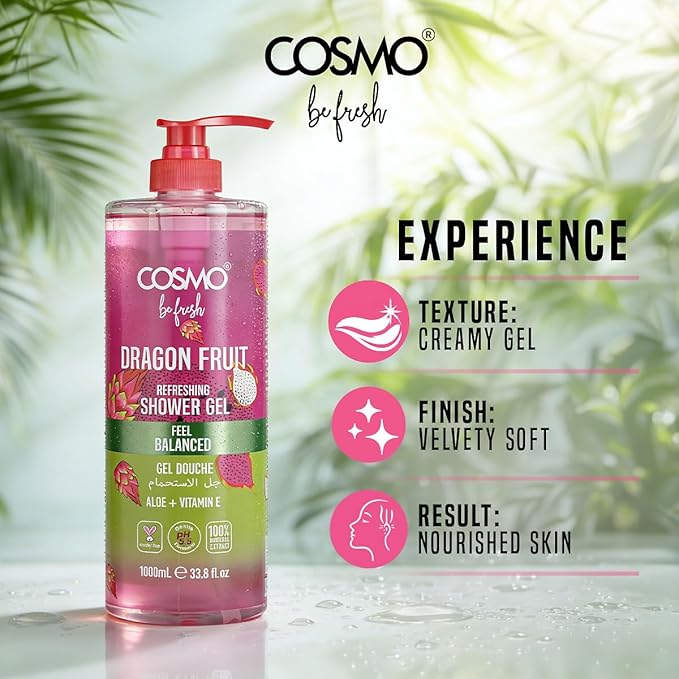 Cosmo Be Fresh Dragon Fruit Shower Gel with Aloe & Vitamin E 1000ml - view 4