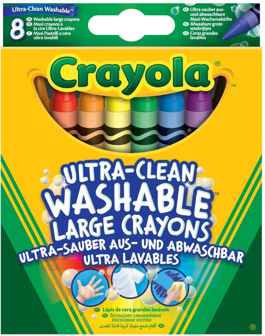 Crayola Ultra Clean Crayons Washable, Pack Of 8, Multi-Coloured | Shop at CC Hair & Beauty UK