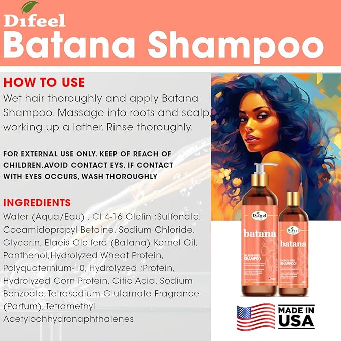 Difeel Batana Strengthening Sulfate Free Shampoo | CC Hair & Beauty UK