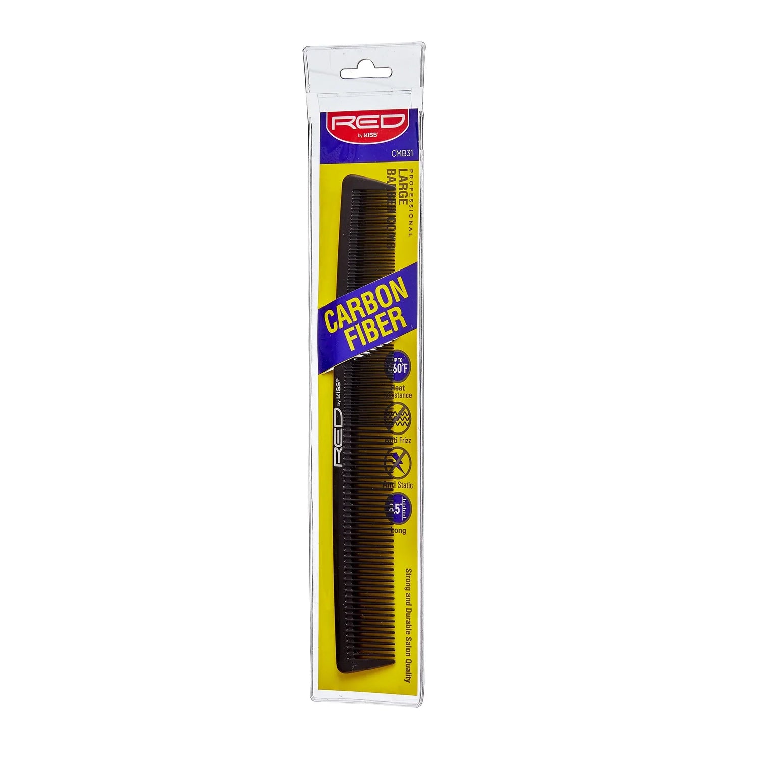 Red By Kiss Carbon-Fiber Large Barber Comb - CMB31