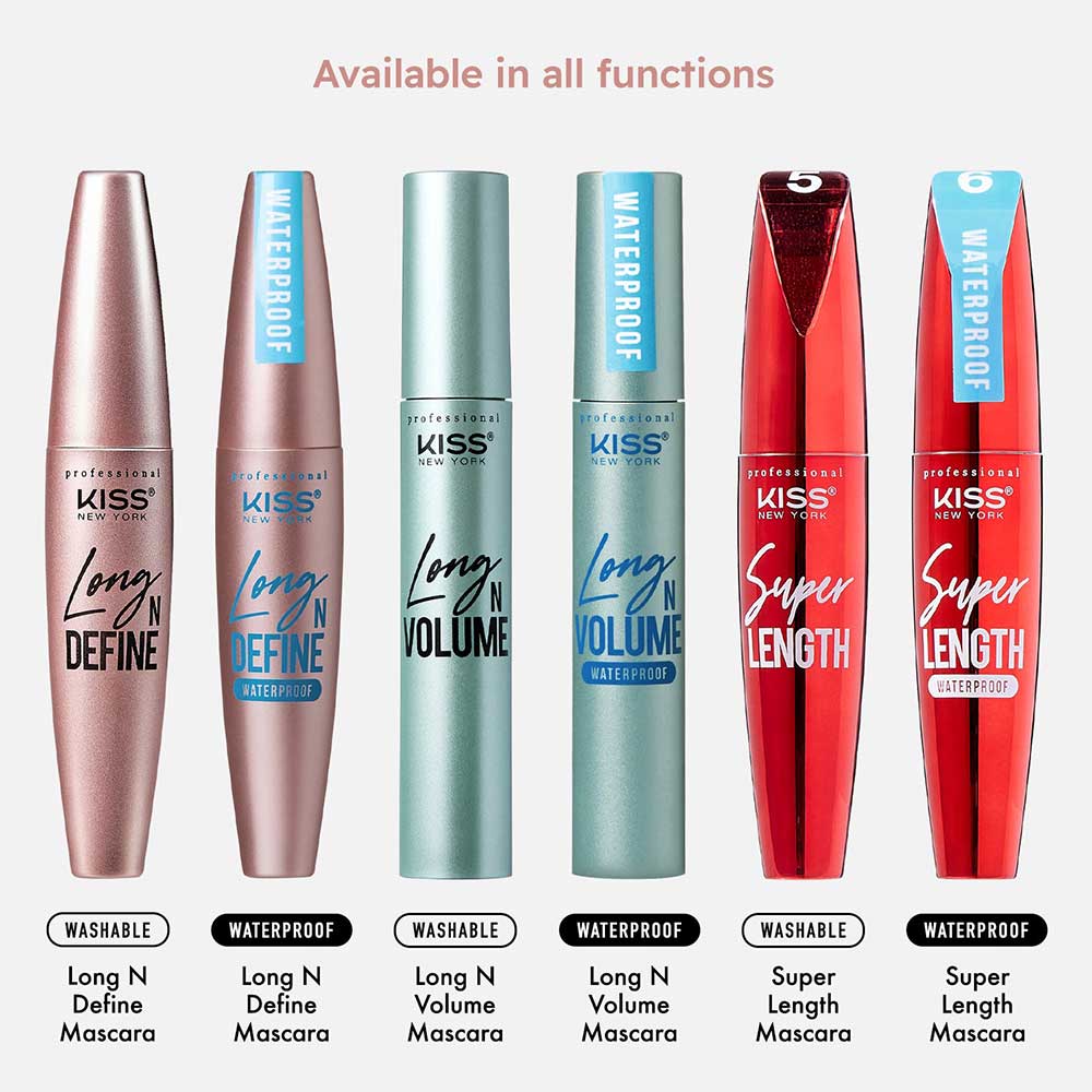 Kiss New York Professional Washable & Waterproof Long N Define Mascara | CC Hair & Beauty UK