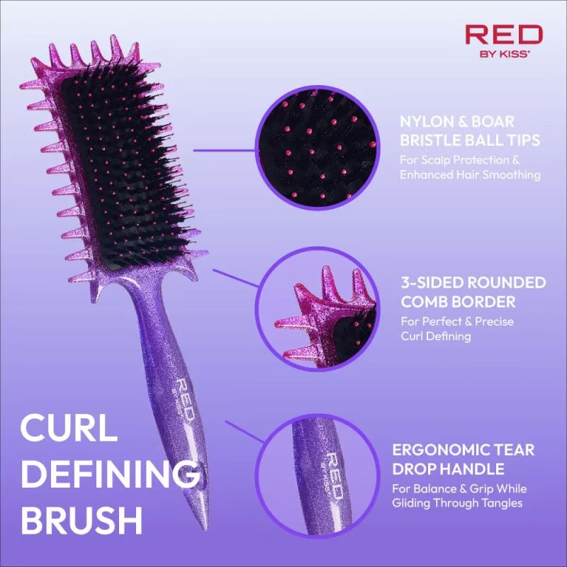 Red By Kiss Curl - Art Styler Detangling & Curl Defining Brush With Side Combs - view 3