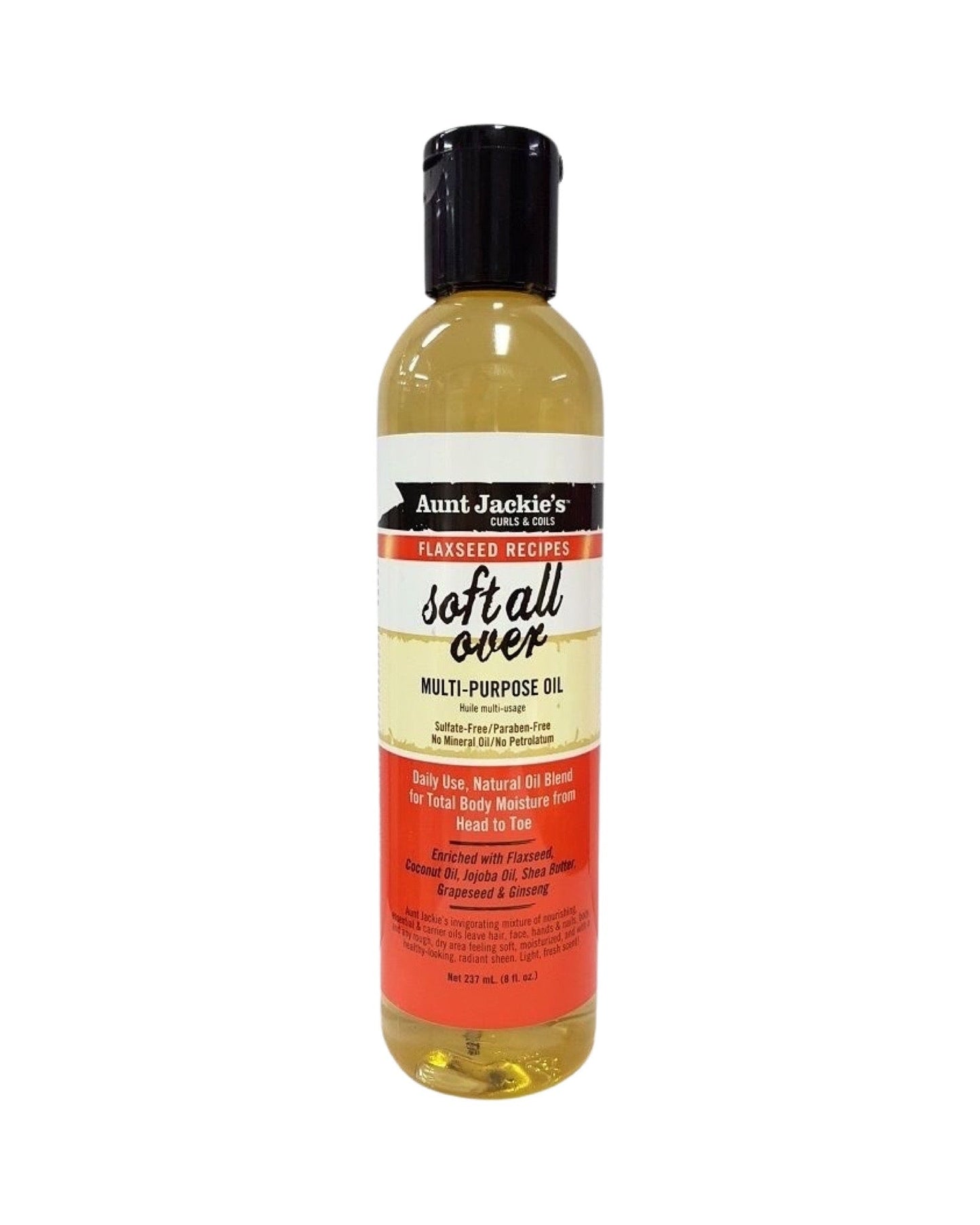 Aunt Jackie's Flaxseed Recipes soft all over Mutli Purpose Oil - 237ml/8Oz | Shop at CC Hair & Beauty UK