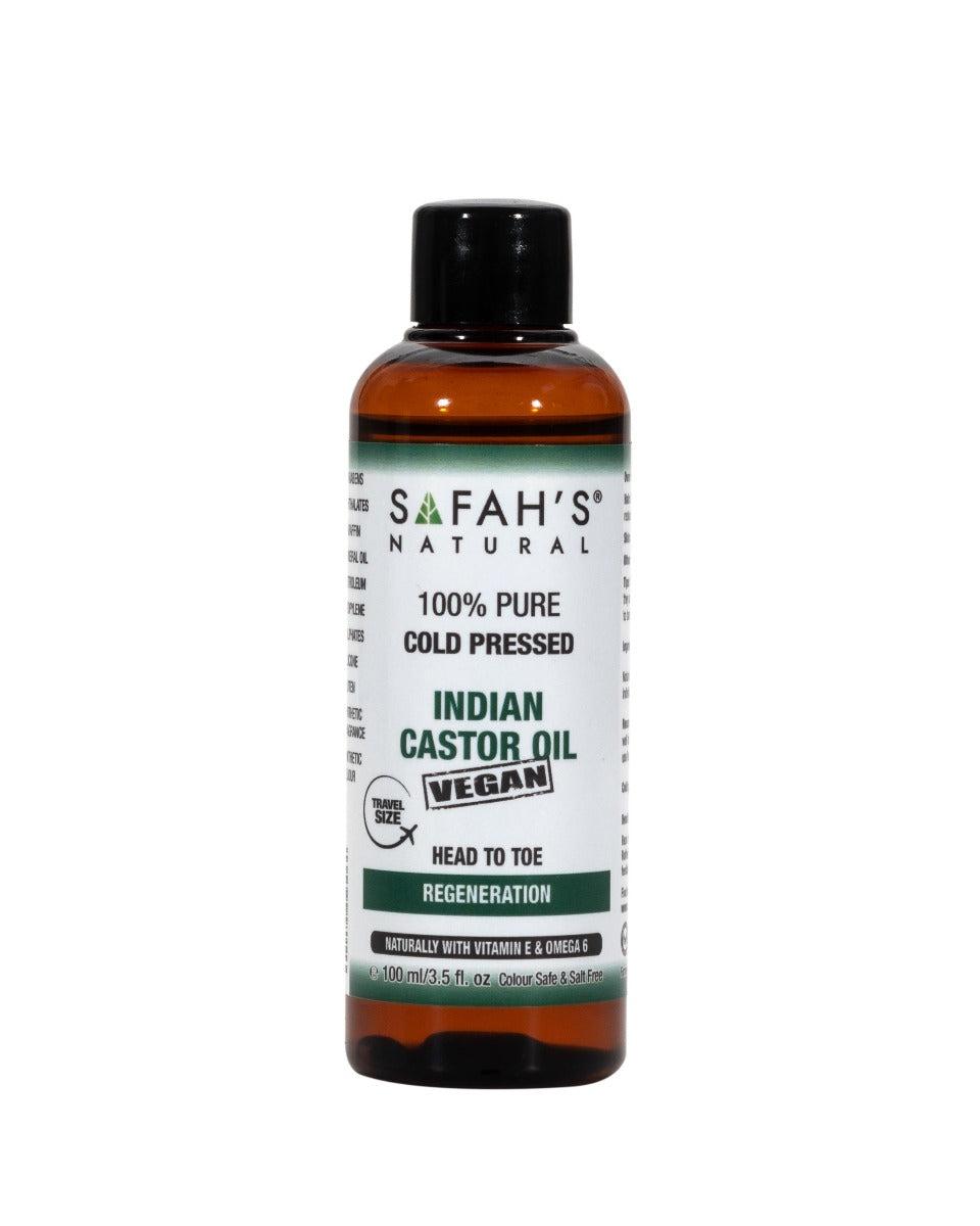 Safahs Natural Cold Pressed 100% Pure Indian Castor Oil - 250ml | Shop at CC Hair & Beauty UK