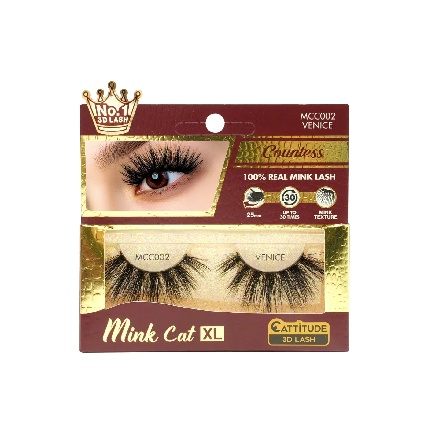 Mink Cat XL 25mm 3D Lashes Countess