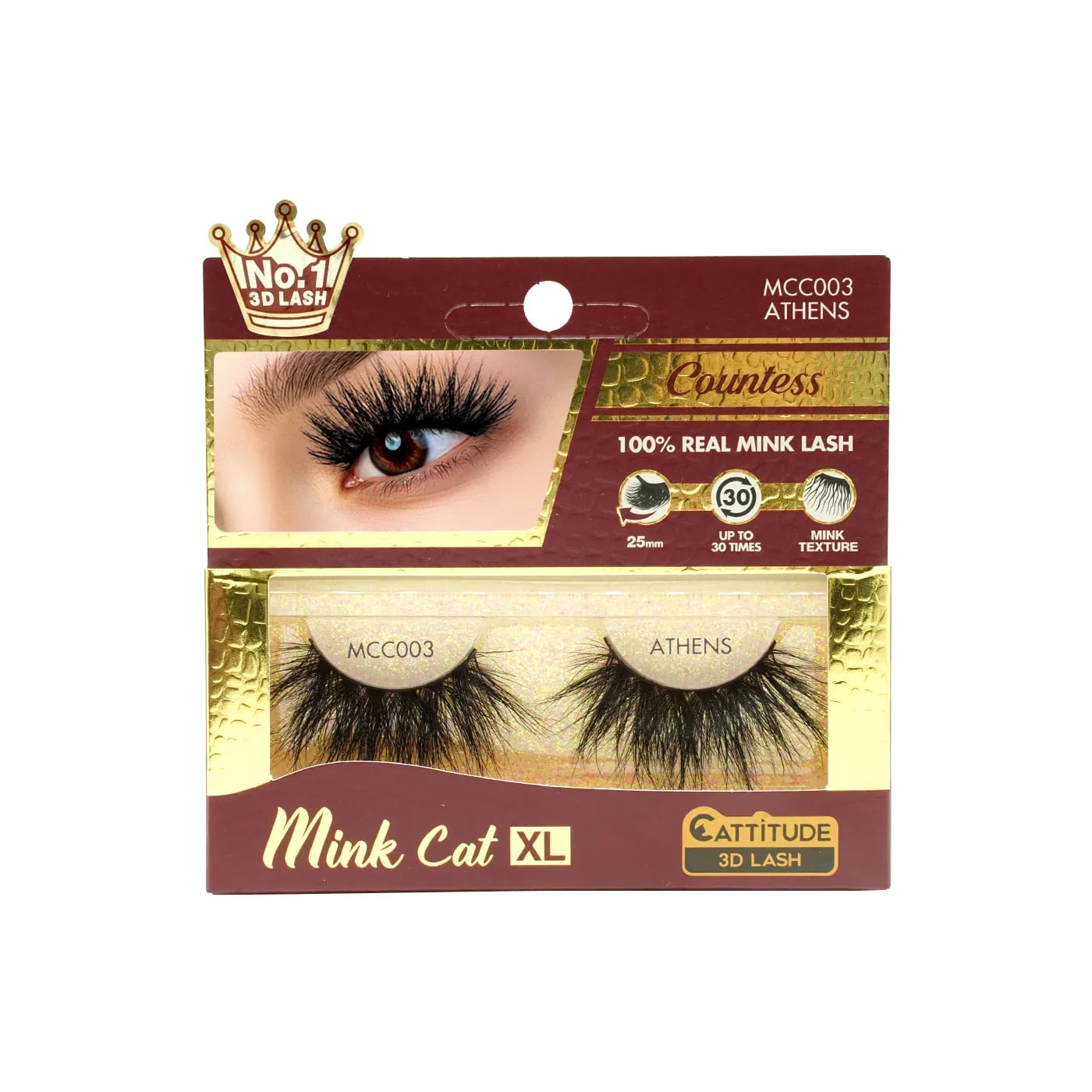 Mink Cat XL 25mm 3D Lashes Countess - view 6