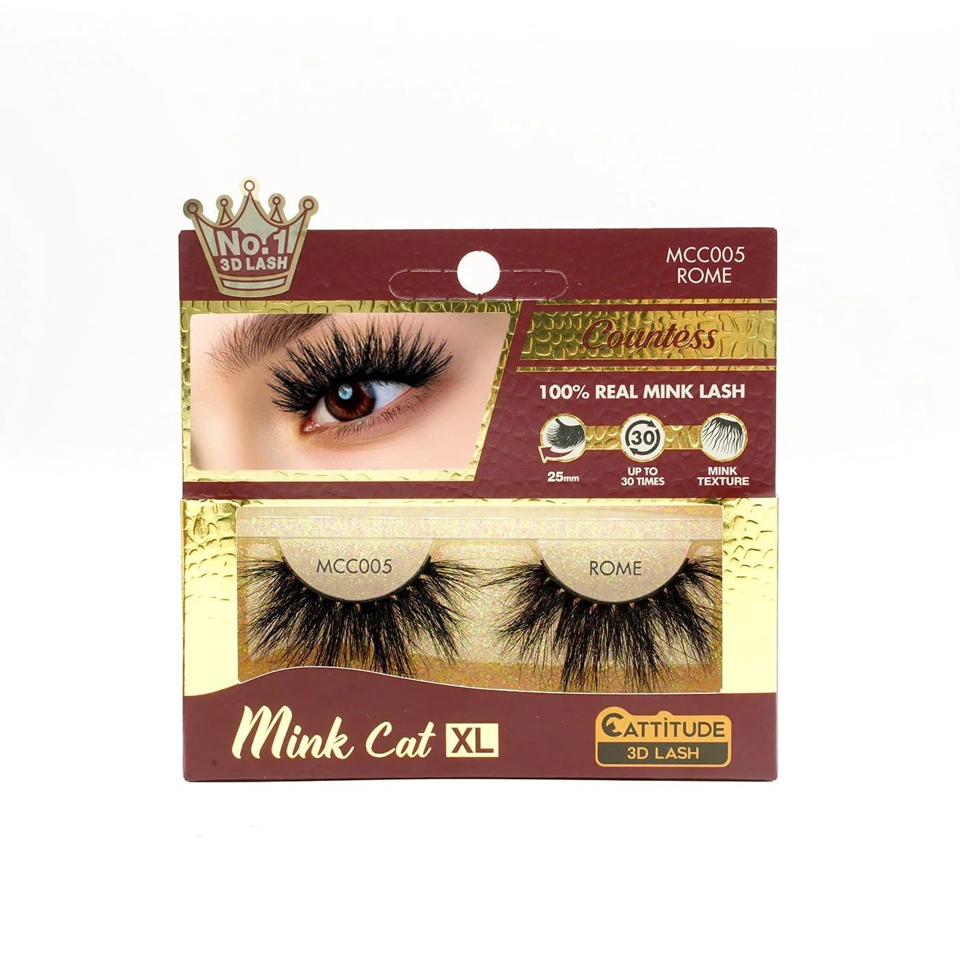 Mink Cat XL 25mm 3D Lashes Countess - view 3