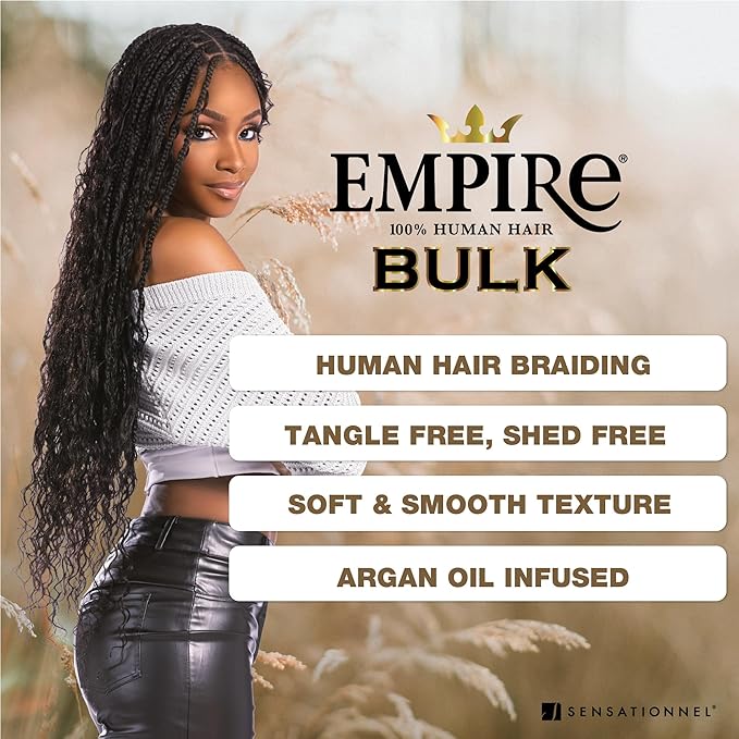 Sensationnel Empire Bulk Hair Braiding Deep Bulk Human Hair Boho Braids 18"22" - view 6