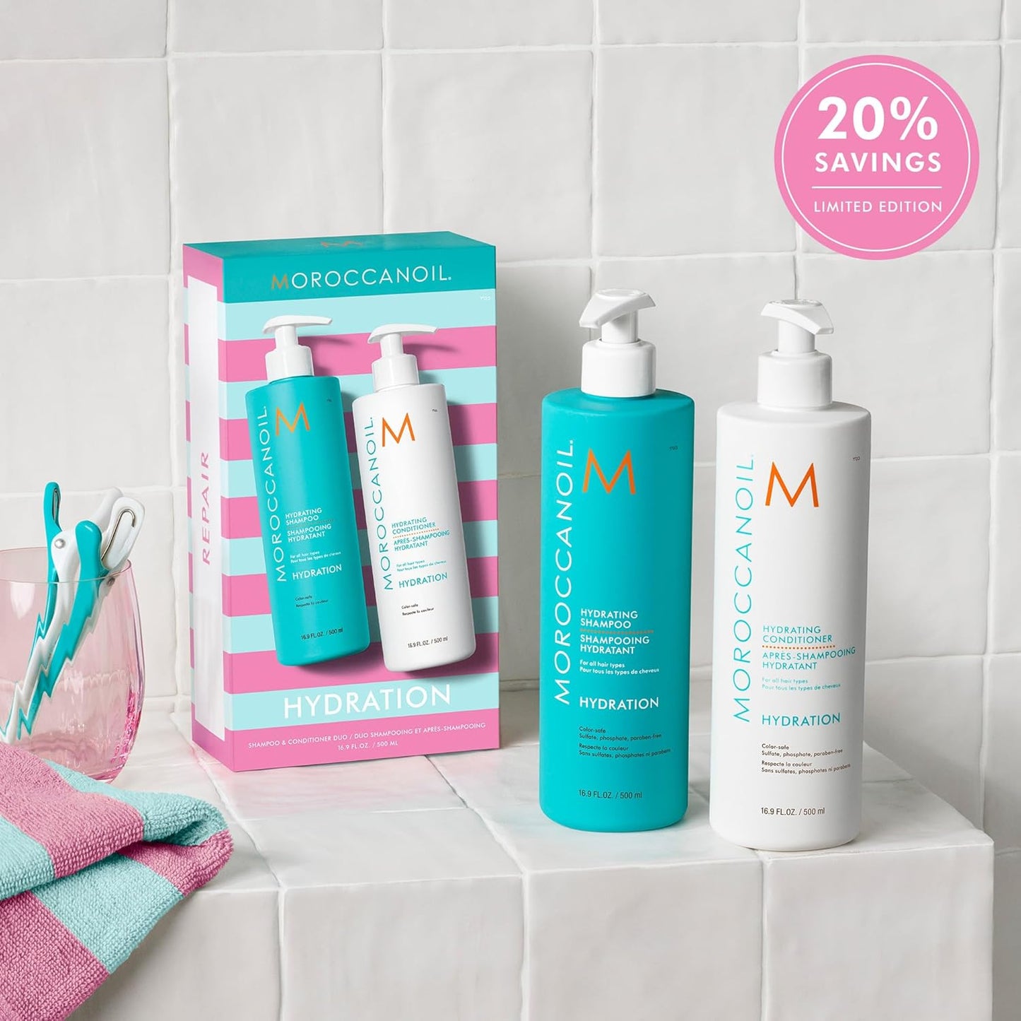 Moroccanoil Hydrating Shampoo & Conditioner DUO Set - 2x 500 ml | CC Hair & Beauty UK