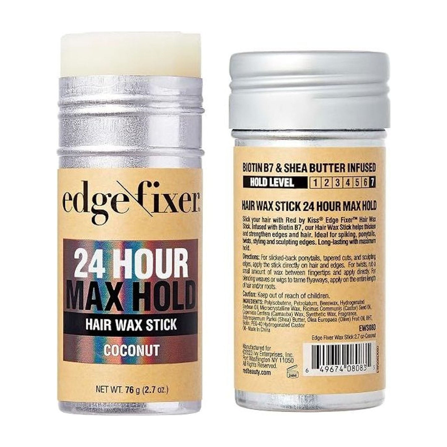 Red By Kiss Hair Wax Stick 24HR Max Hold Edge Fixer Edge Control Pomade 2.7oz - view 4