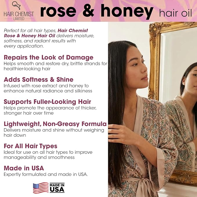 Hair Chemist Rose & Honey Hair Oil 8oz - view 4