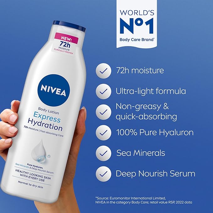 NIVEA Express Hydration Body Lotion, 250 ml - available online | CC Hair & Beauty UK