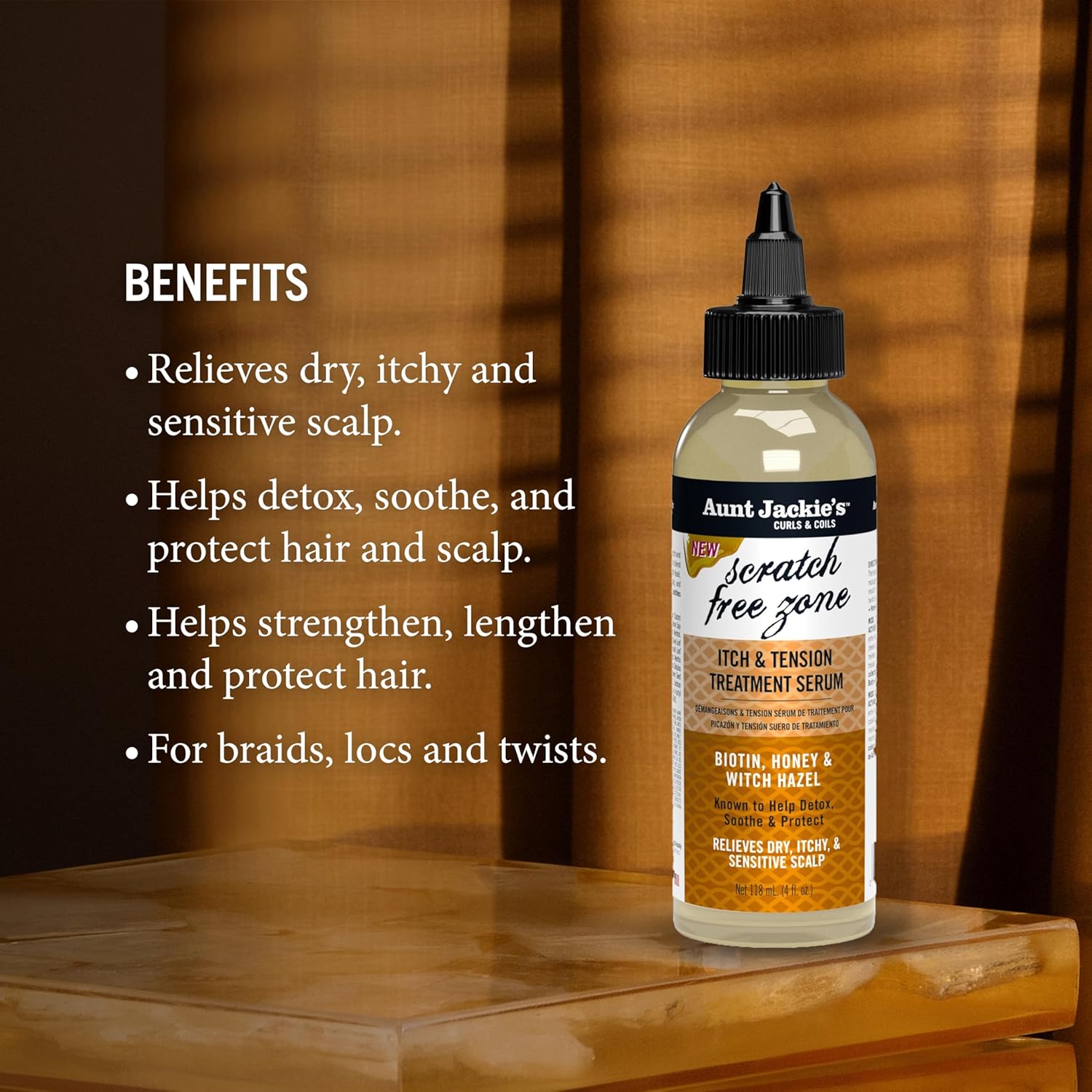Aunt Jackie's Braid + Twist Collection Scratch Free Zone Itch & Tension Treatment Serum 4oz - view 3