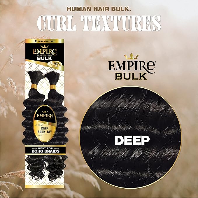 Sensationnel Empire Bulk Hair Braiding Deep Bulk Human Hair Boho Braids 18"22" - view 3